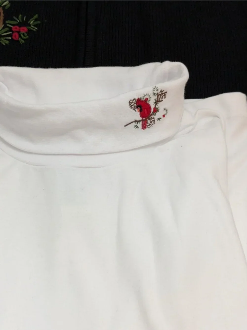 Quacker Factory Sz 2X Black Sweater Vest & Matching White Turtleneck Set Holiday